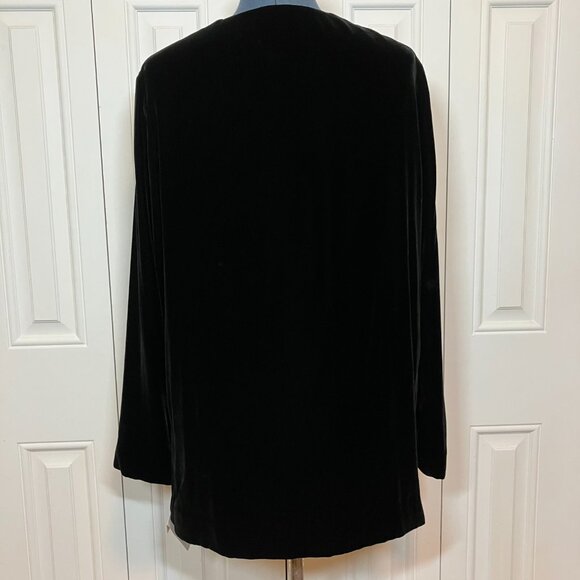 Talbots NWT Black Velvet Single Button Jacket Size 12 Petite - Picture 4 of 7